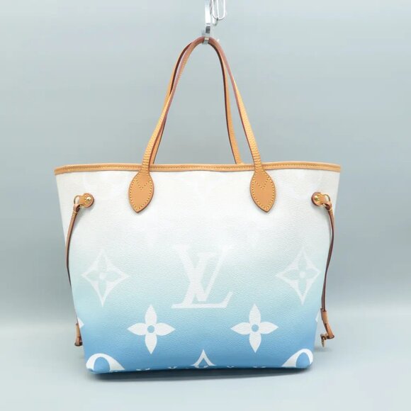 Louis Vuitton Neverfull MM Blue W/P Monogram By The Pool Canvas Shoulder Bag - Picture 2 of 12